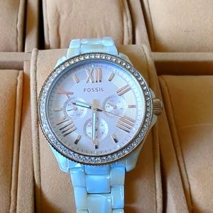 Fossil White Marble Watch